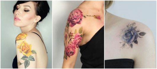 Tatouage fleur sur l'épaule - 54 tatouages ​​parfaits et de beaux dessins !