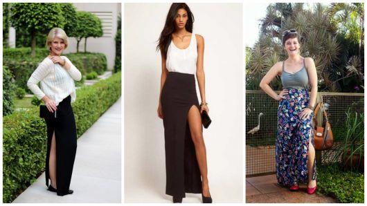 LONG SKIRT WITH SLIT: how to wear it?