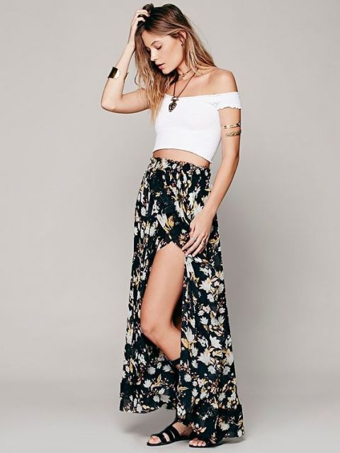 LONG SKIRT WITH SLIT: how to wear it?